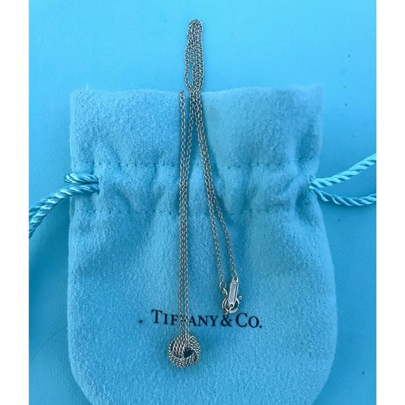 Tiffany & Co 18k Gold Mesh Twist knot Bead Ball 10mm Necklace 16” - Picture 12 of 12